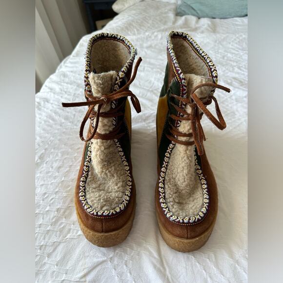 Jeffrey Campbell Milono Shearling Platform Wedges - Picture 8 of 11